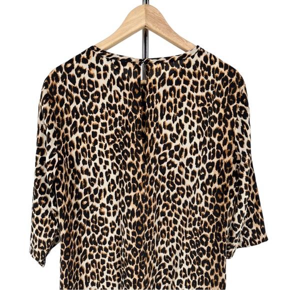 Equipment Silk Aubrey Dress Shift Leopard Print size Large Crew Neck Pockets - Picture 7 of 12